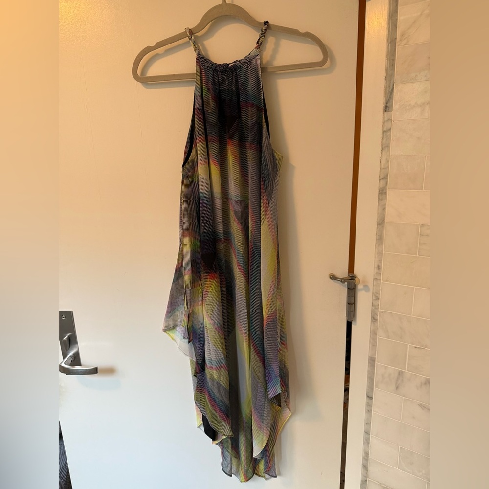 RACHEL Rachel Roy Asymmetrical Multicolor Halter Dress
